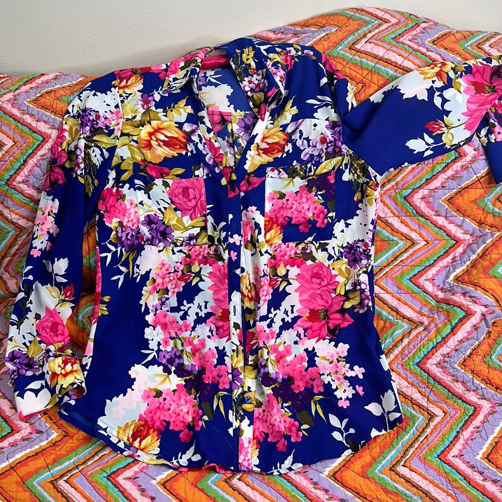 Express Portofino floral, long sleeve shirt